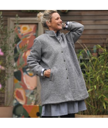 Manteau Paul 3/4 - laine bouillie gris chiné Véritable concentré