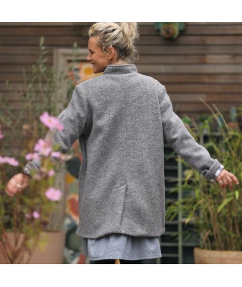 Manteau Paul 3/4 - laine bouillie gris chiné Véritable concentré