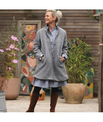 Manteau Paul 3/4 - laine bouillie gris chiné Véritable concentré