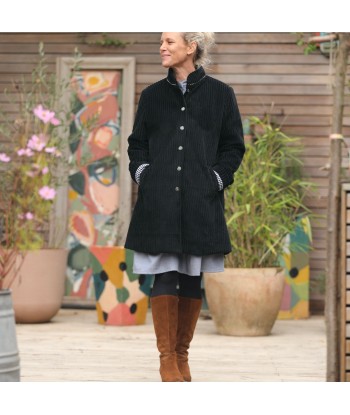 Manteau Paul 3/4 - velours larges côtes noir pas chere