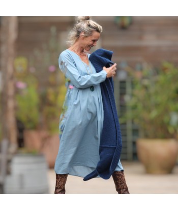 Robe Romane - jean de coton bleu stone léger Profitez des Offres !