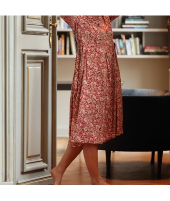 Robe Louise - viscose fleuri cerise 2 - 3 jours ouvrés.