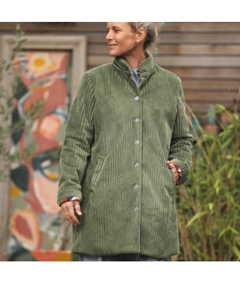 Manteau Paul 3/4 - velours larges côtes vert mousse le concept de la Pate a emporter 