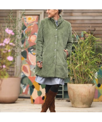 Manteau Paul 3/4 - velours larges côtes vert mousse le concept de la Pate a emporter 