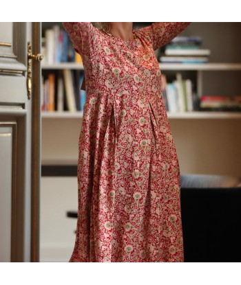 Robe Louise - viscose fleuri cerise 2 - 3 jours ouvrés.