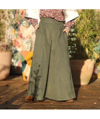 Jupe culotte Arielle en velours milleraies kaki Toutes les collections ici