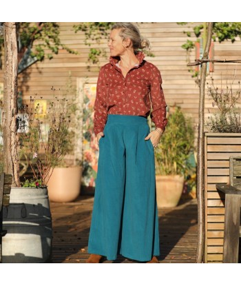 Jupe culotte Arielle en velours milleraies canard Pour