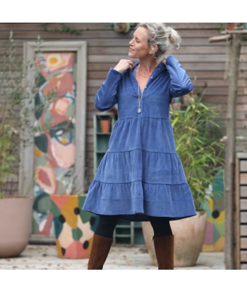 Robe Bella - velours côtelé bleu doux shop