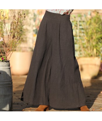 Jupe culotte Arielle en lin stone wash noir france