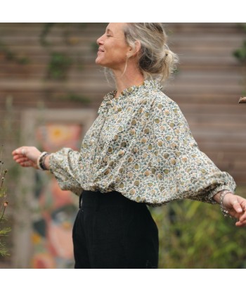 Blouse Miléna - voile de coton Fleurs de Jaipur pas cher 