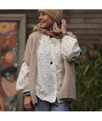 Blouse Miléna - double gaze de coton fleurs d'automne pas cheres