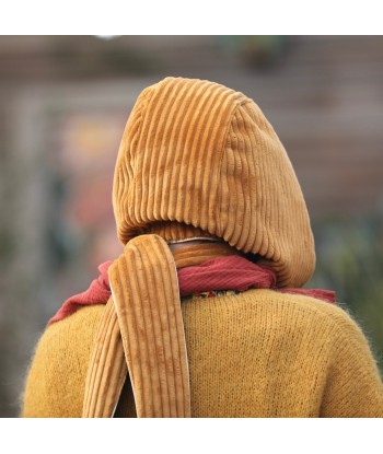 Capuche Rosalie - velours grosse côtes safran / jean de coton bleu en ligne