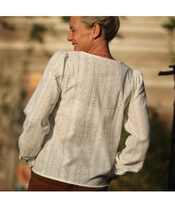 Blouse Amarante - broderie géométrique ivoire livraison et retour toujours gratuits