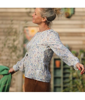 Blouse Amarante - voile de coton plumetis fleurs de printemps du meilleur 