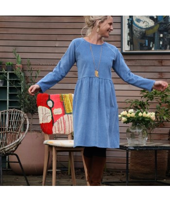 Robe Mia courte- velours côtelé bleu doux sélection de produits