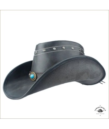 Chapeau de Cowboy Cuir Noir de la marque