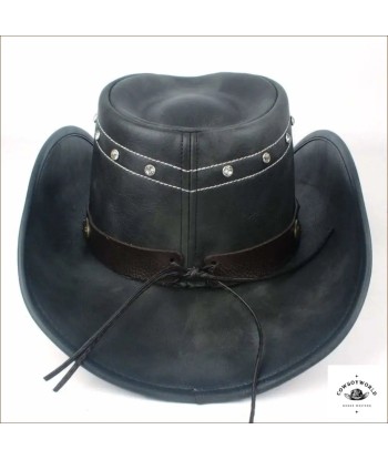 Chapeau de Cowboy Cuir Noir de la marque