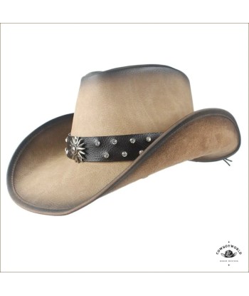 Chapeau de Cowboy Cuir Bi Color Homme Livraison rapide