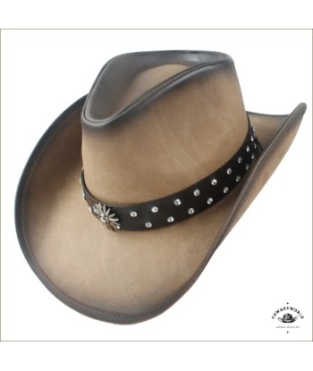 Chapeau de Cowboy Cuir Bi Color Homme Livraison rapide