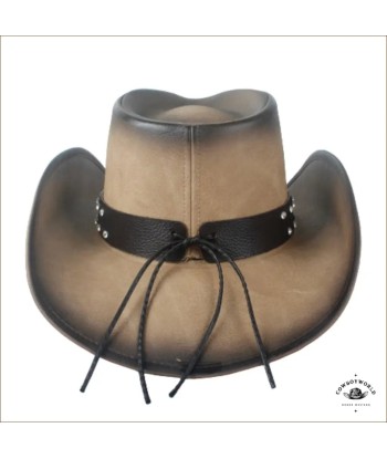 Chapeau de Cowboy Cuir Bi Color Homme Livraison rapide