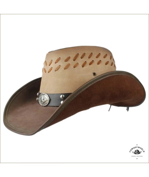 Chapeau de Cowboy Cuir Marron pas chere