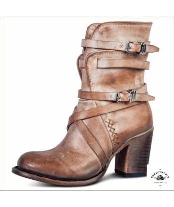 Bottines Marron Cowboy Simili Cuir la chaussure