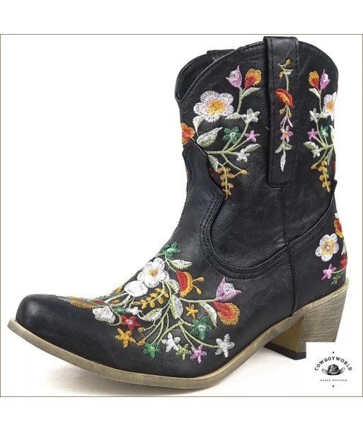 Bottines Western Fleurs Brodées en ligne