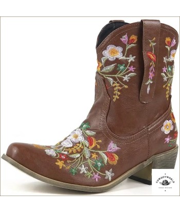 Bottines Western Fleurs Brodées en ligne