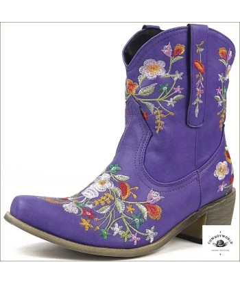 Bottines Western Fleurs Brodées en ligne