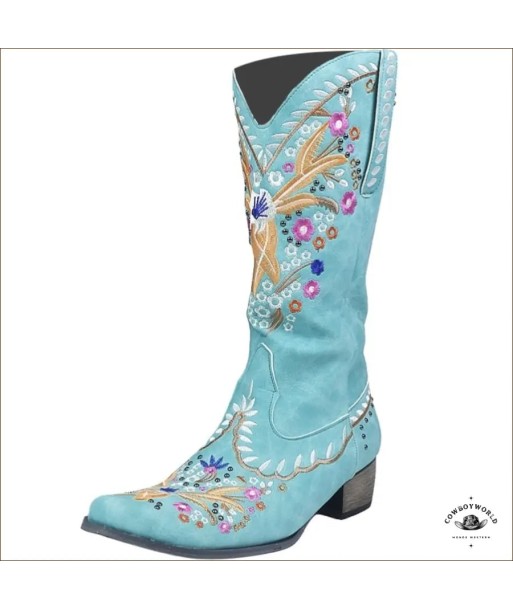 Bottes Western Bleues Pour