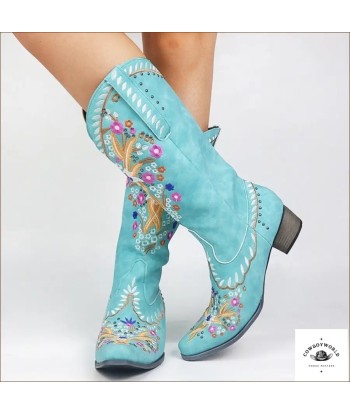 Bottes Western Bleues Pour