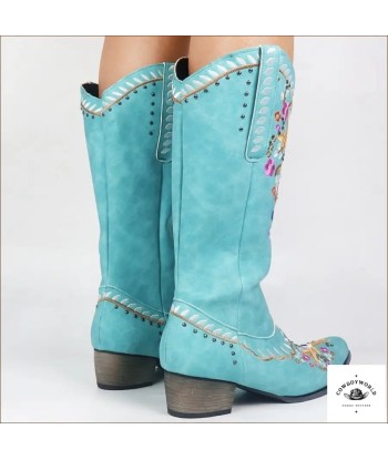 Bottes Western Bleues Pour