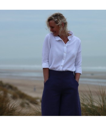 Jupe-culotte Margaux lin bleu lavande online