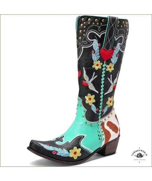 Bottes Western Femme Fleurs Livraison rapide