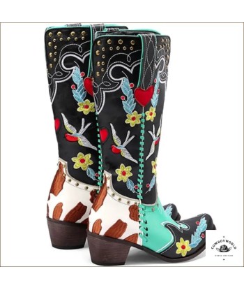 Bottes Western Femme Fleurs Livraison rapide