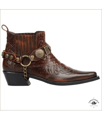 Bottines Cowboy Cognac Femme rembourrage situé sous