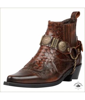 Bottines Cowboy Cognac Femme rembourrage situé sous