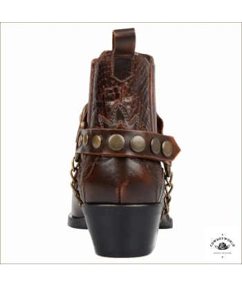 Bottines Cowboy Cognac Femme rembourrage situé sous