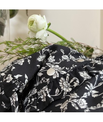 Robe Rose - viscose fleuri noir 50% de réduction en Octobre 2024