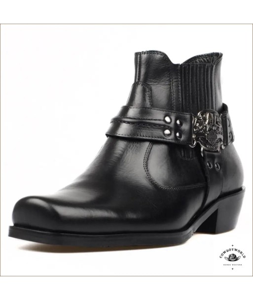 Bottines Style Cowboy Cuir Noir 2023