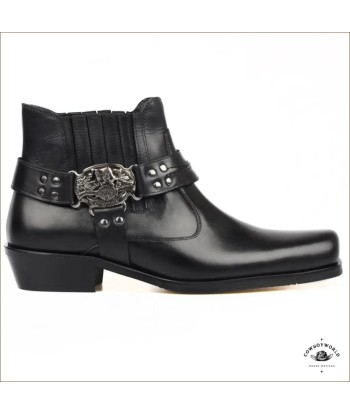 Bottines Style Cowboy Cuir Noir 2023