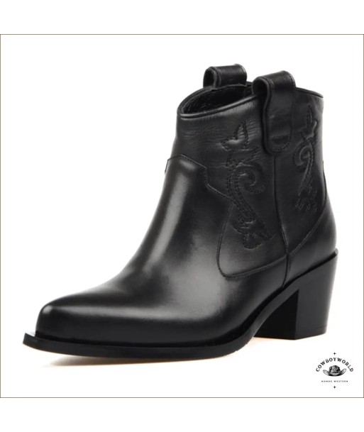 Bottines Cowboy Noires Cuir Femme france