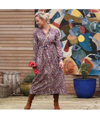 Robe Rose - viscose fleurs de méditérannée basket pas cher