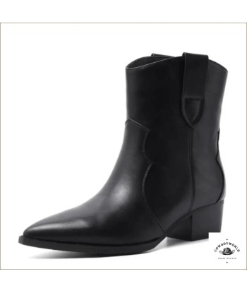 Bottines Noires Style Cowboy JUSQU'A -70%! 