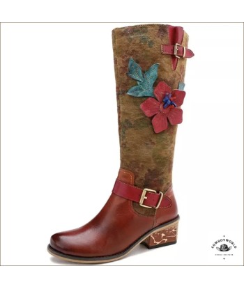 Bottes Cowboy Rouge Femme Paris Déstockage Promo