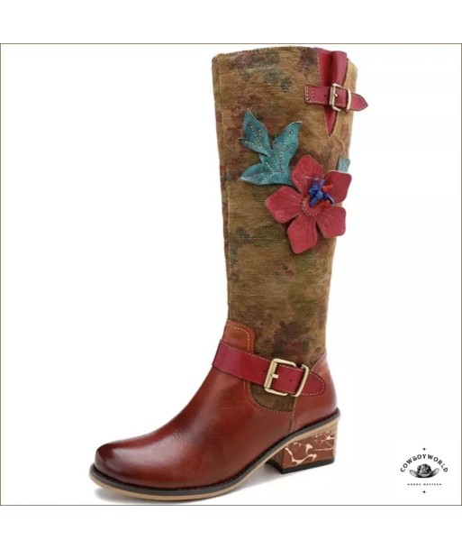 Bottes Cowboy Rouge Femme Paris Déstockage Promo