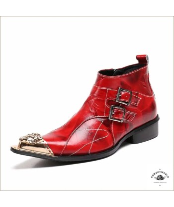 Boots Western Rouge basket pas cher