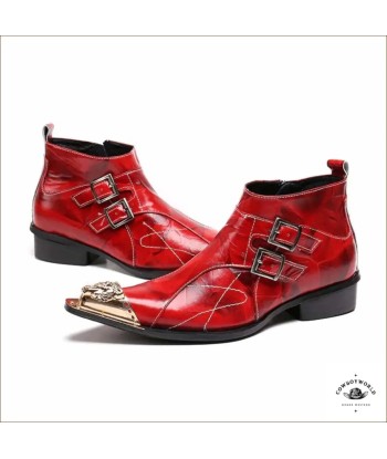 Boots Western Rouge basket pas cher