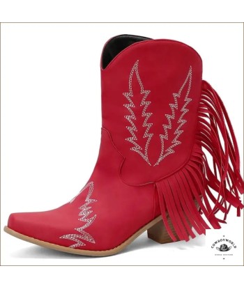 Bottines Western Rouge Amélioration de cerveau avec