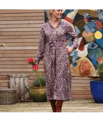 Robe Rose - viscose fleurs de méditérannée basket pas cher